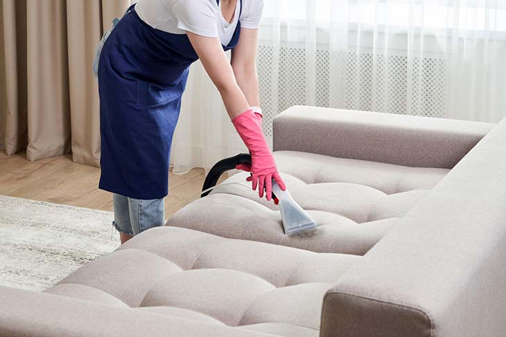 Entfernen Sie Flecken und Schmutz vom Sofa