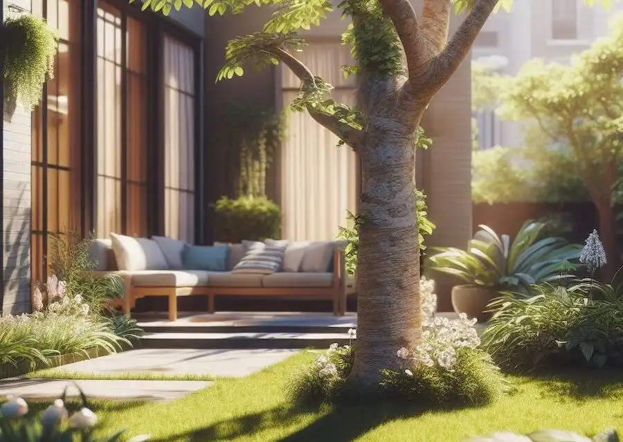 ein Baum in der Nähe des Hauses