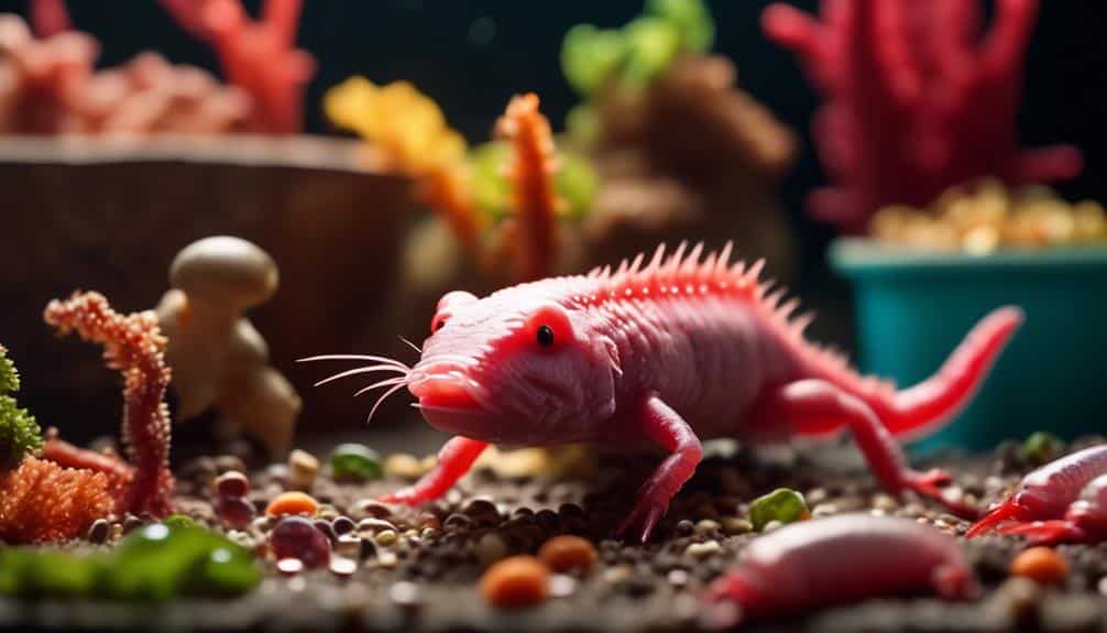axolotls and red worms