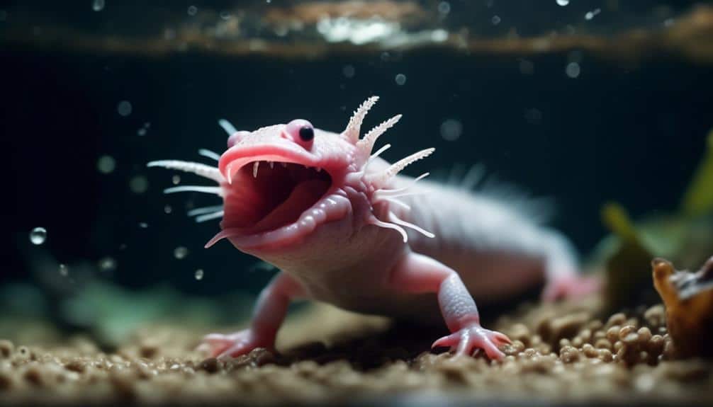 axolotls choking on worms