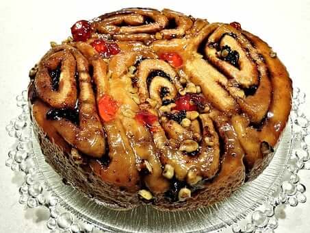 Chelsea Bun, Walnuts, Cherries, Pecans