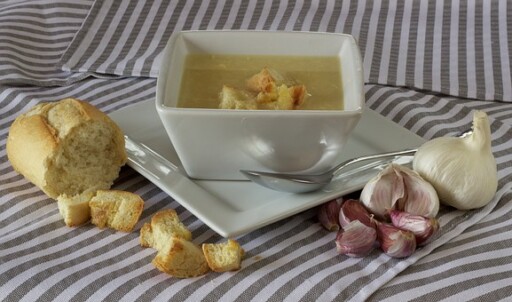 Soup, Bread, Dinner, Garlic, White