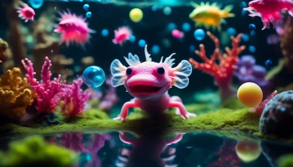 encouraging playful behavior in axolotls