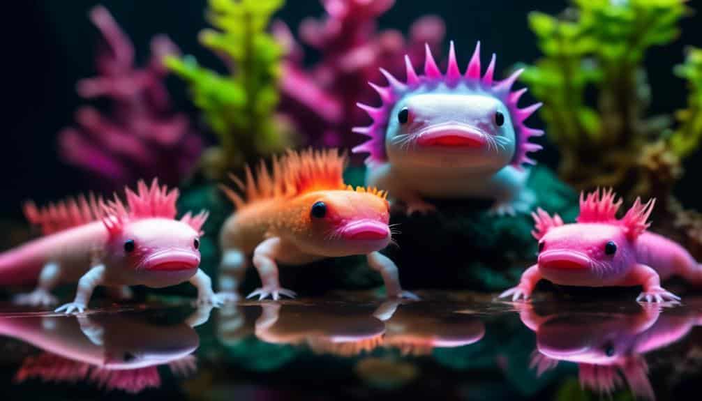 diverse axolotl species observed