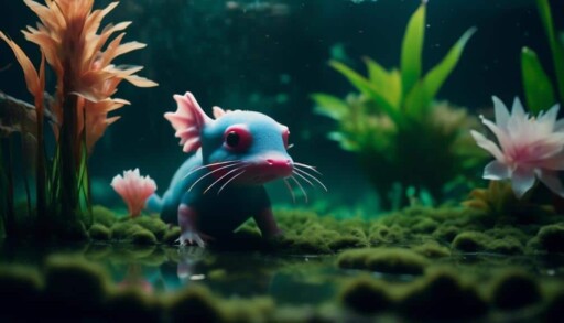 aquatic habitats for mudkip and axolotl