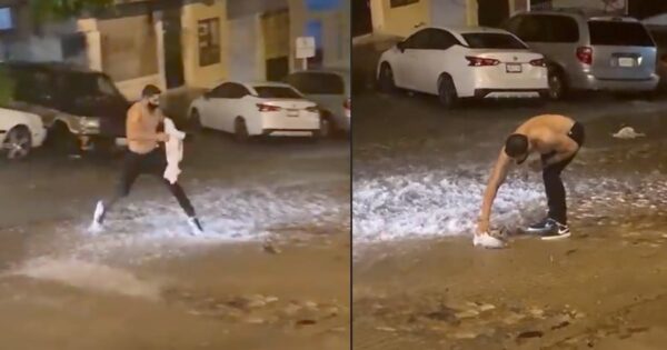 Man Takes The Very Shirt From His Back To Save Little One Stuck In The Flood