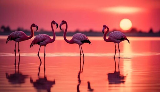 pink birds with long legs