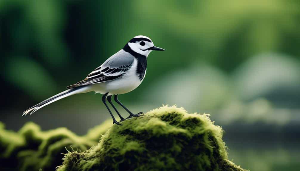 small bird with black and white plumage
