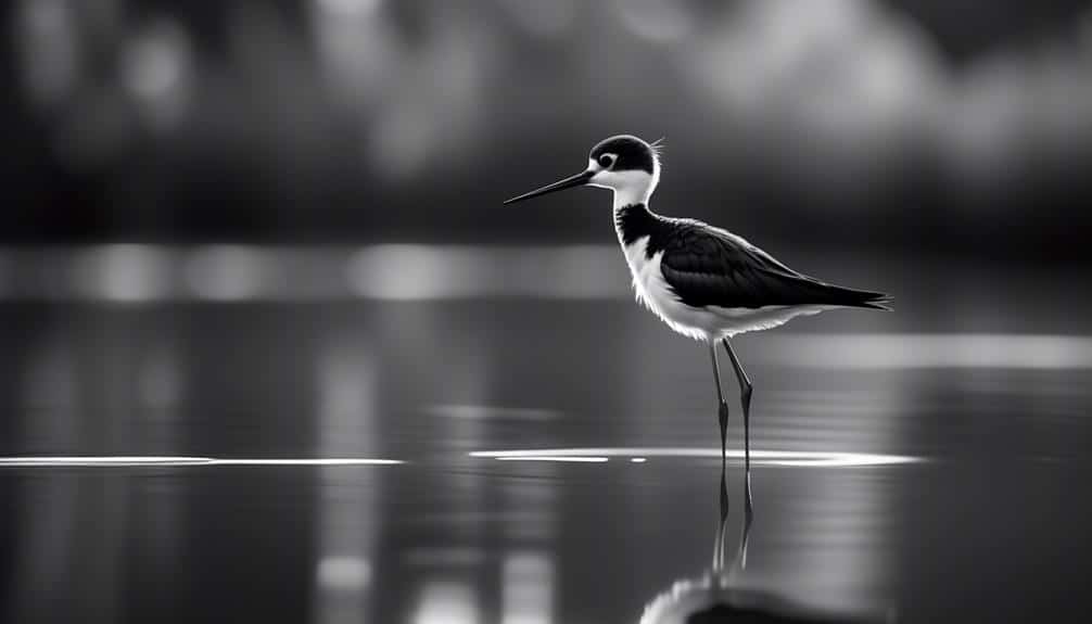 tall wading bird with black neck