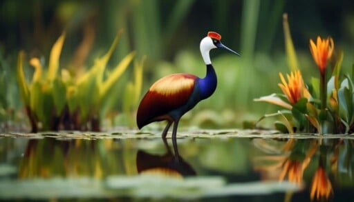 wading bird with long toes