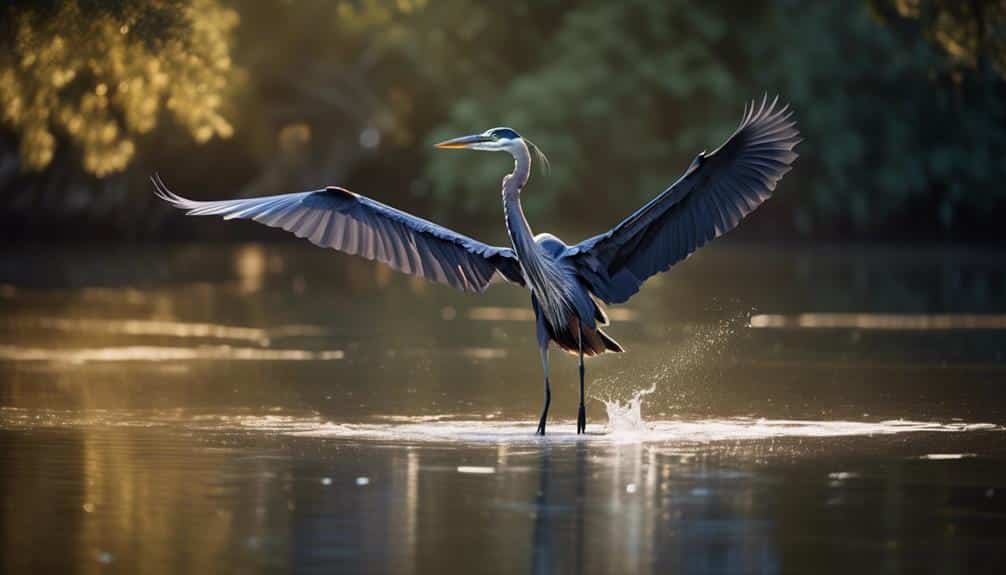 elegant bird wading gracefully