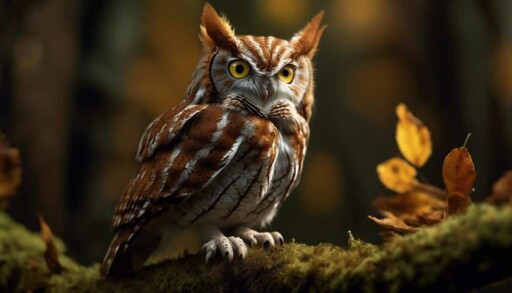 nocturnal owl with ear tufts