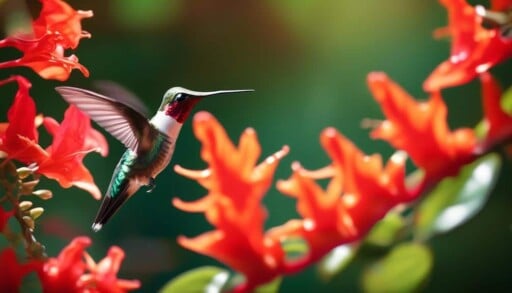 small hummingbird with ruby throat