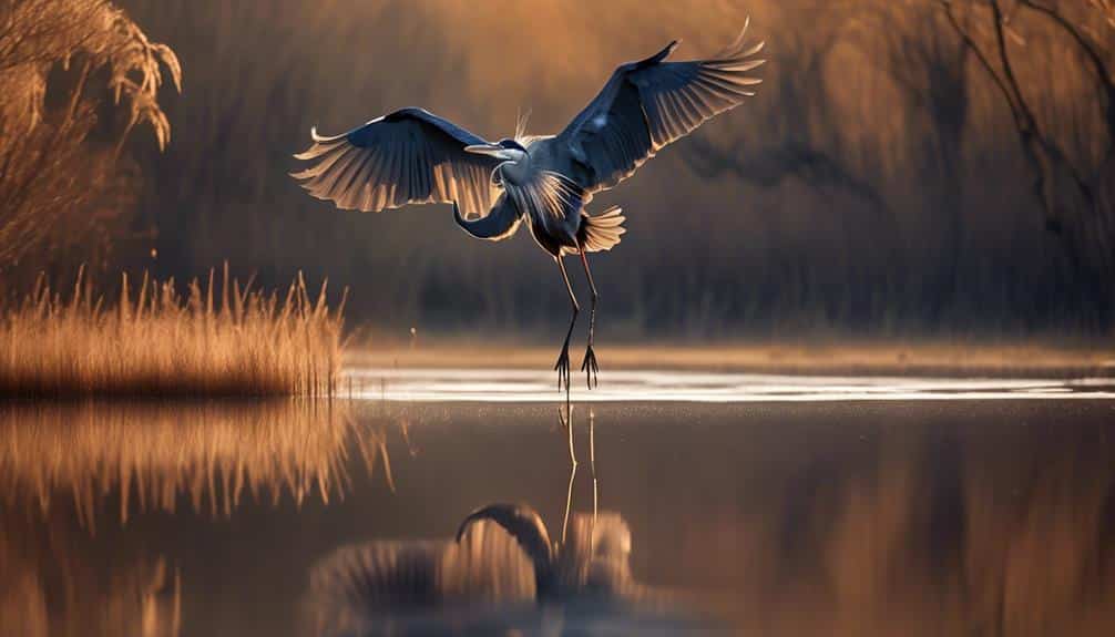 elegant bird wading gracefully