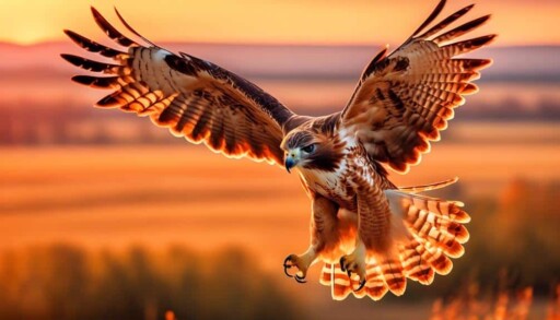 majestic predator with fiery plumage