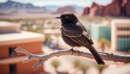 small black bird perched