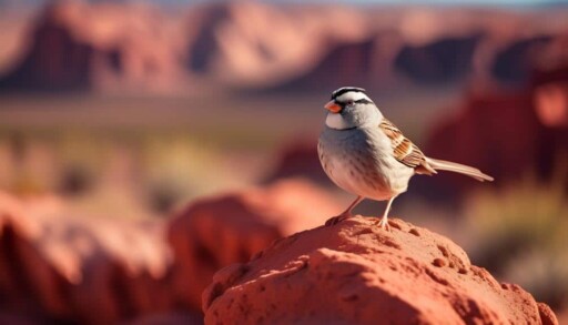 distinctive white crown feathers