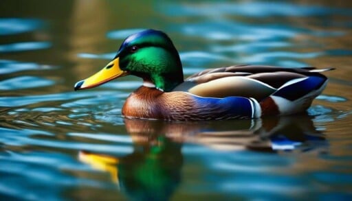 colorful waterfowl with iridescent feathers