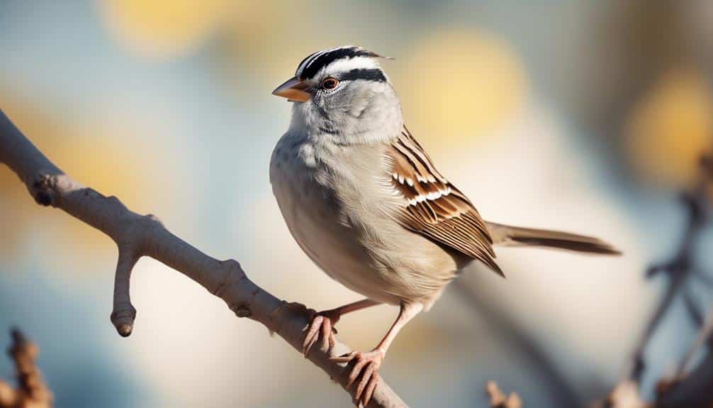 distinctive white crown feathers