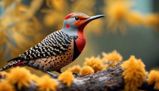 woodpecker with red mustache