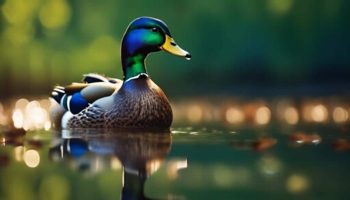 lively mallard at the pond