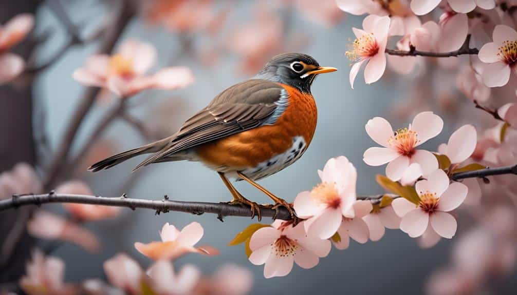 red breasted bird in north america