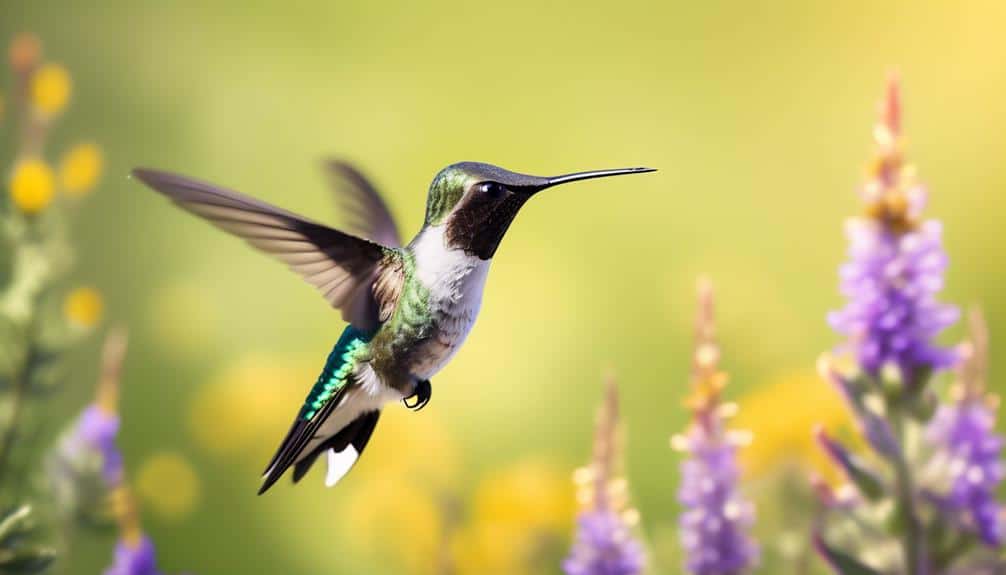 small hummingbird with black chin