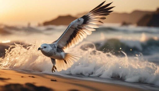 coastal seagull by beach