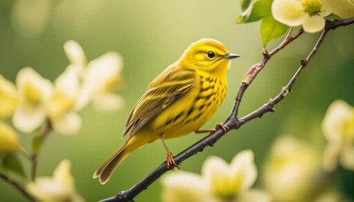 small songbird with yellow plumage