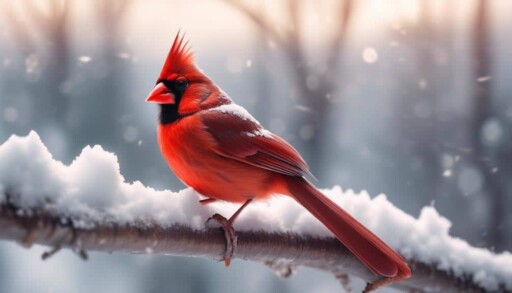 bright red songbird with crest