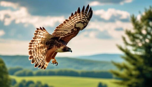 majestic red tailed hawk soaring