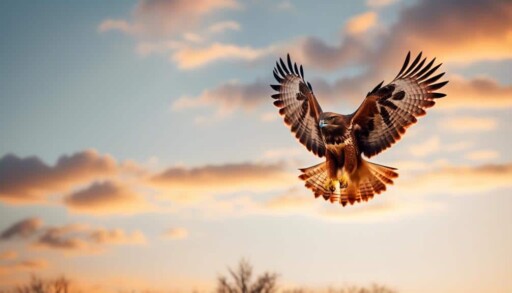 majestic red tailed hawk soaring