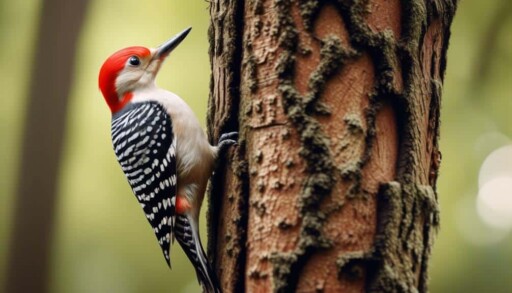 distinctive red headed woodpecker species
