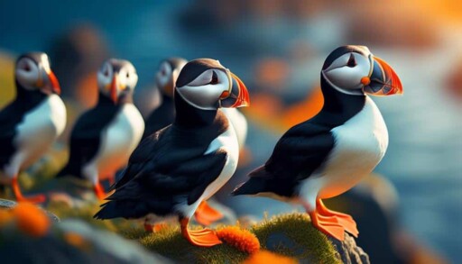 arctic puffins in iceland