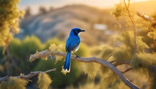 blue bird with crest