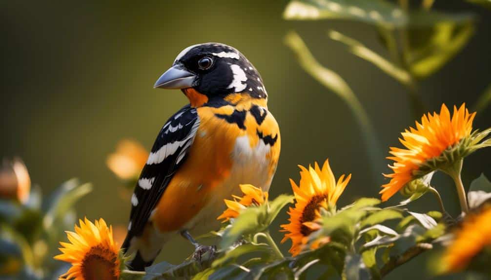 colorful bird with black head