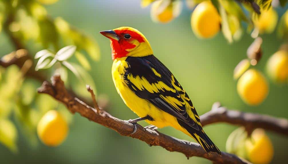 bright red and yellow