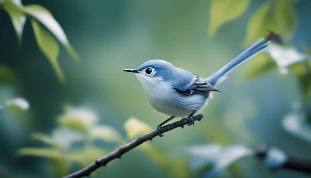 small bird with bluish gray plumage