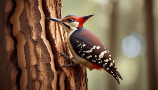 feathers of the woodpecker