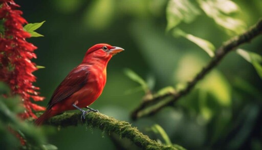bright red bird species