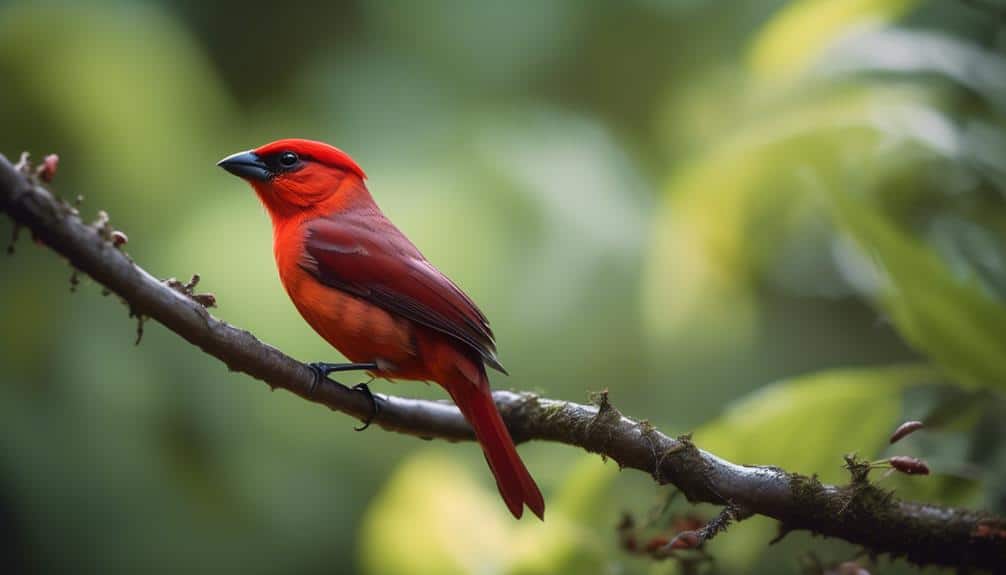 vibrant red bird species