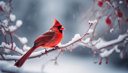 bright red north american bird