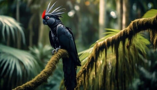 large rare black parrot