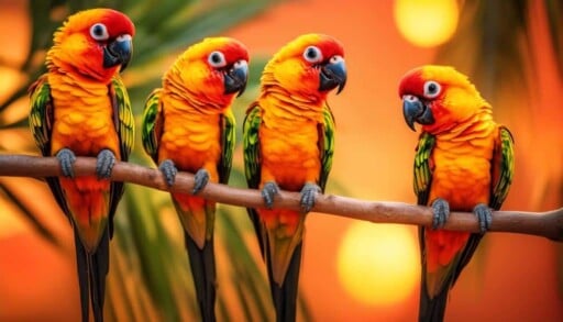 colorful parrots with personality