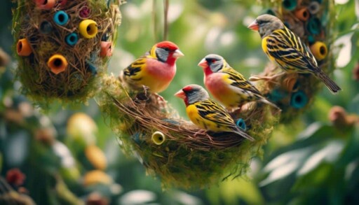 variety of small birds