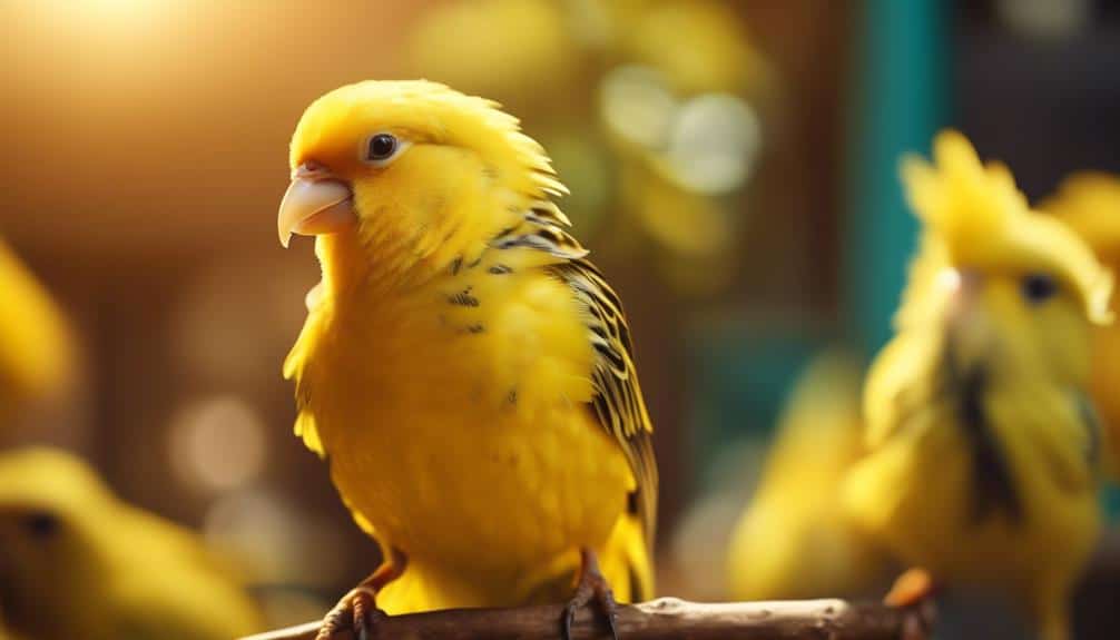 yellow songbirds in mines