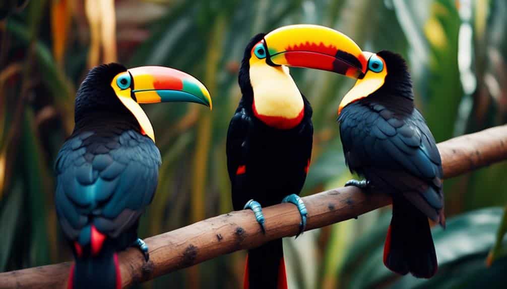 colorful birds with large beaks