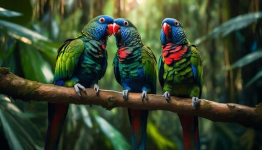 colorful and intelligent parrots