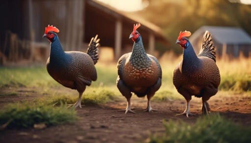 loud social poultry with unique feathers