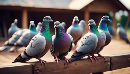 feeding pigeons in park